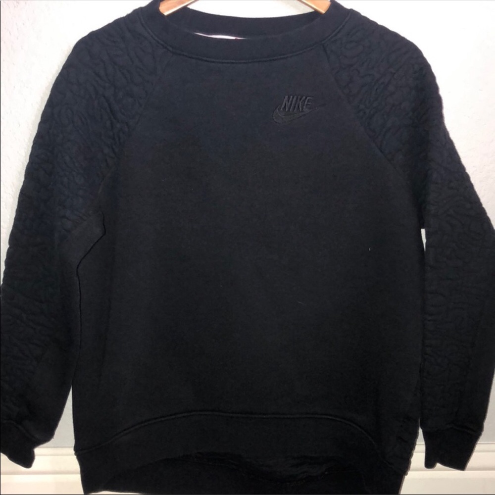 All black nike quilt detail sweater